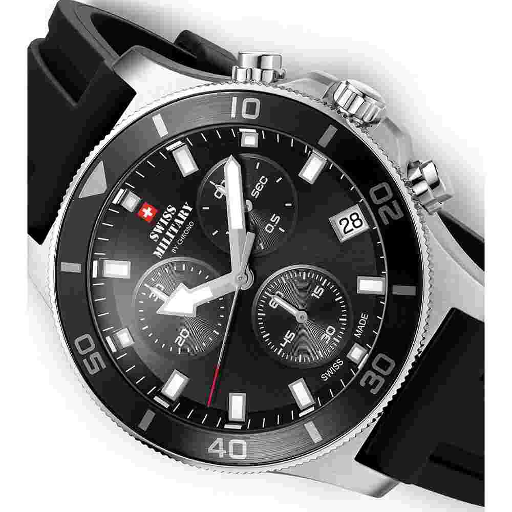 SWISS MILITARY SM34067.07 Swiss Sports Chronograph Rubber Strap Men's Watch