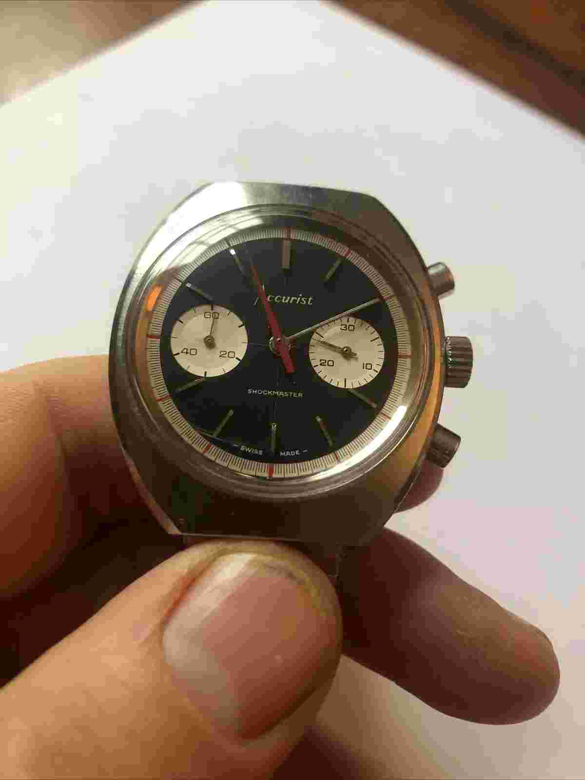 Accurist Shockmaster Crosshair Chronograph Fabulous Retro Watch 1960’s