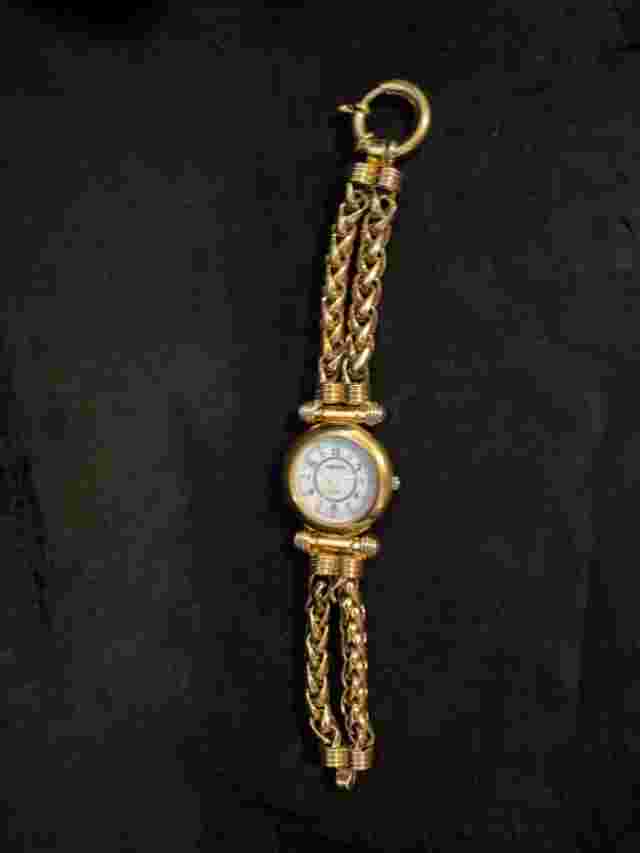 Capezio Women’s Fashion Watch, Gold Tone, New Battery, Chunky Double Braid Chain