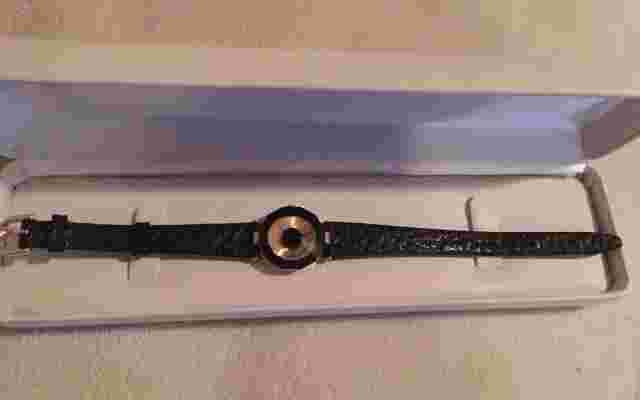 ROVEN DINO YELLOW BASE METAL SAPPHIRE CRYSTAL LEATHER QUARTZ WATCH LIII NEW