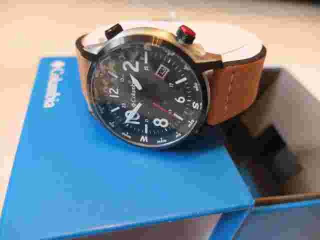 Columbia Outbacker Quartz Blue Dial Brown Leather Strap Men’s Watch Csc01-001