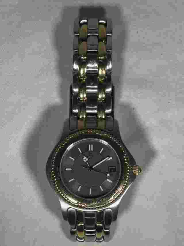 NOBLIA 2-TONE 12 METER GOLD PLATED & STAINLESS STEEL 34.5mm WATCH NEW BATTERY!!