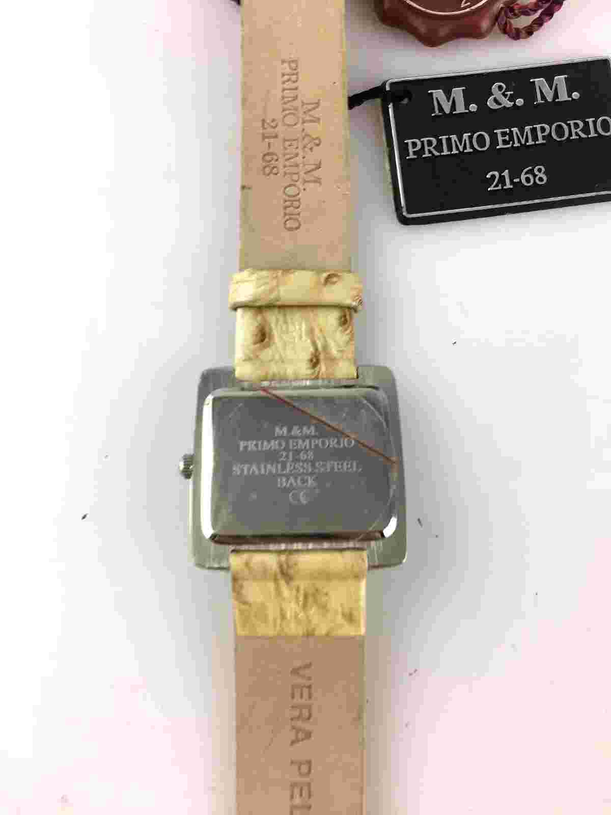 Watch M&M First Emporio Quartz 30mm Only Time Women Rhinestones Square Shape