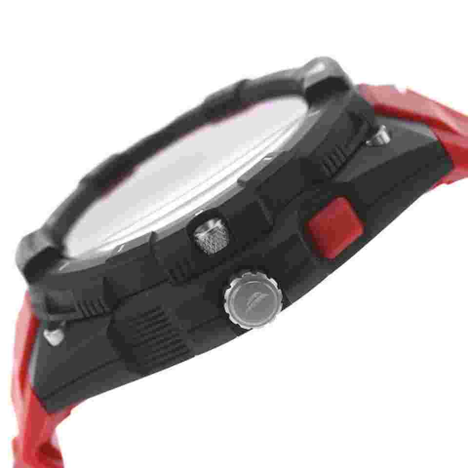 Nautica Coronado Bay NAPCNS406 Quartz Watch Black Dial Red Band