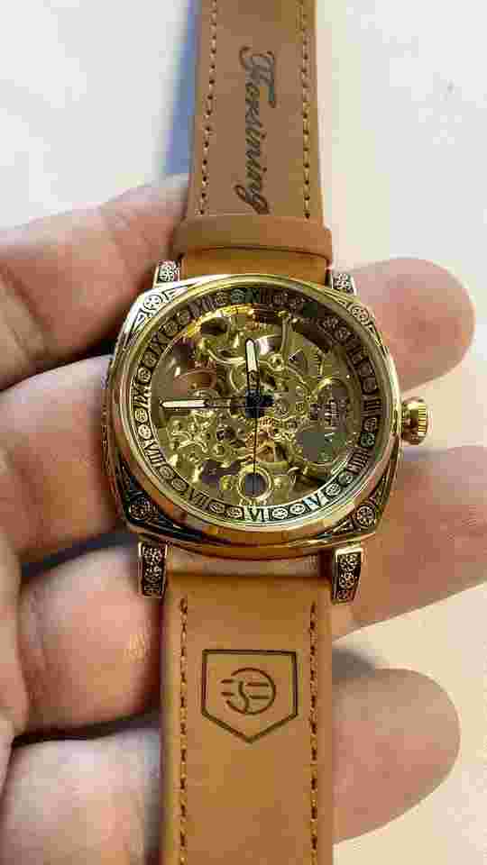 Forsining Men’s Automatic Square Transparent Waterproof Watch