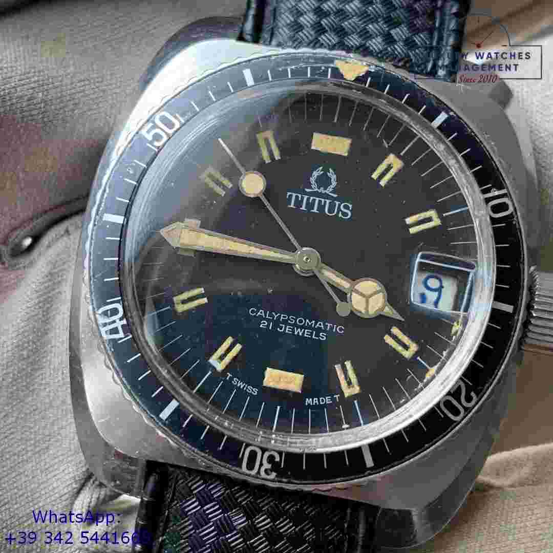 TITUS Calypsomatic Diver Date 8375 Big Crown automatic 1967's