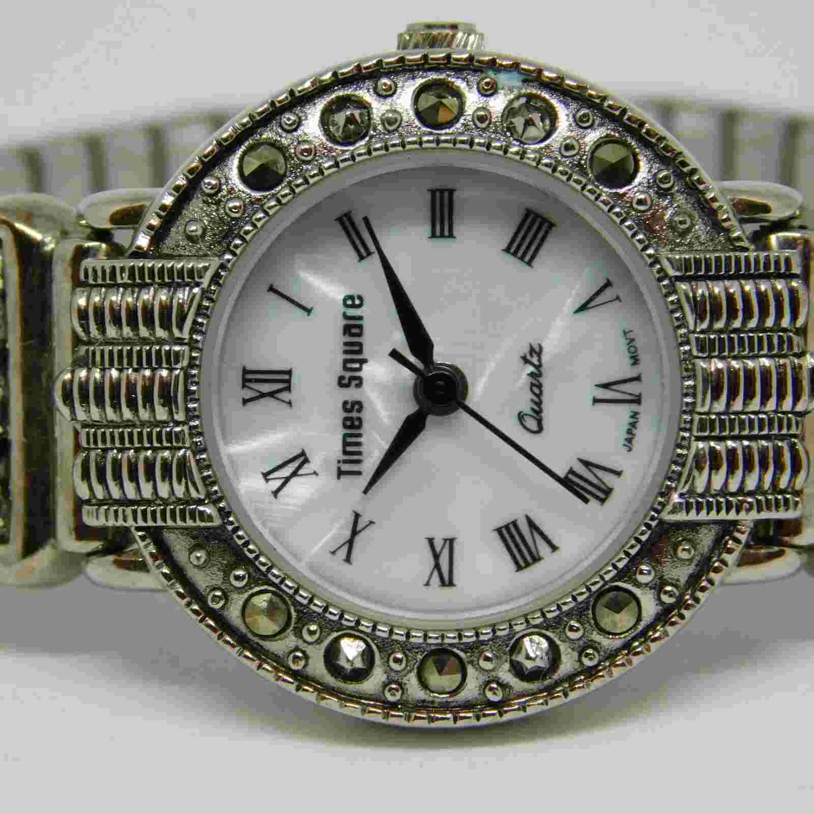 Times Square 5254QB Marcasite's Quartz Women's Watch Sz. 6 1/4" New Battery