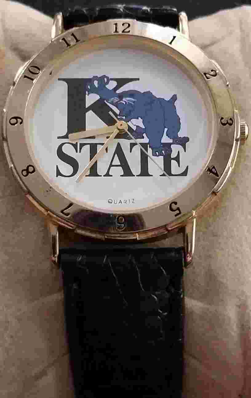 Vintage Nelsonic Kansas State Quartz Seiko Watch NO1000 Black Band New Battery