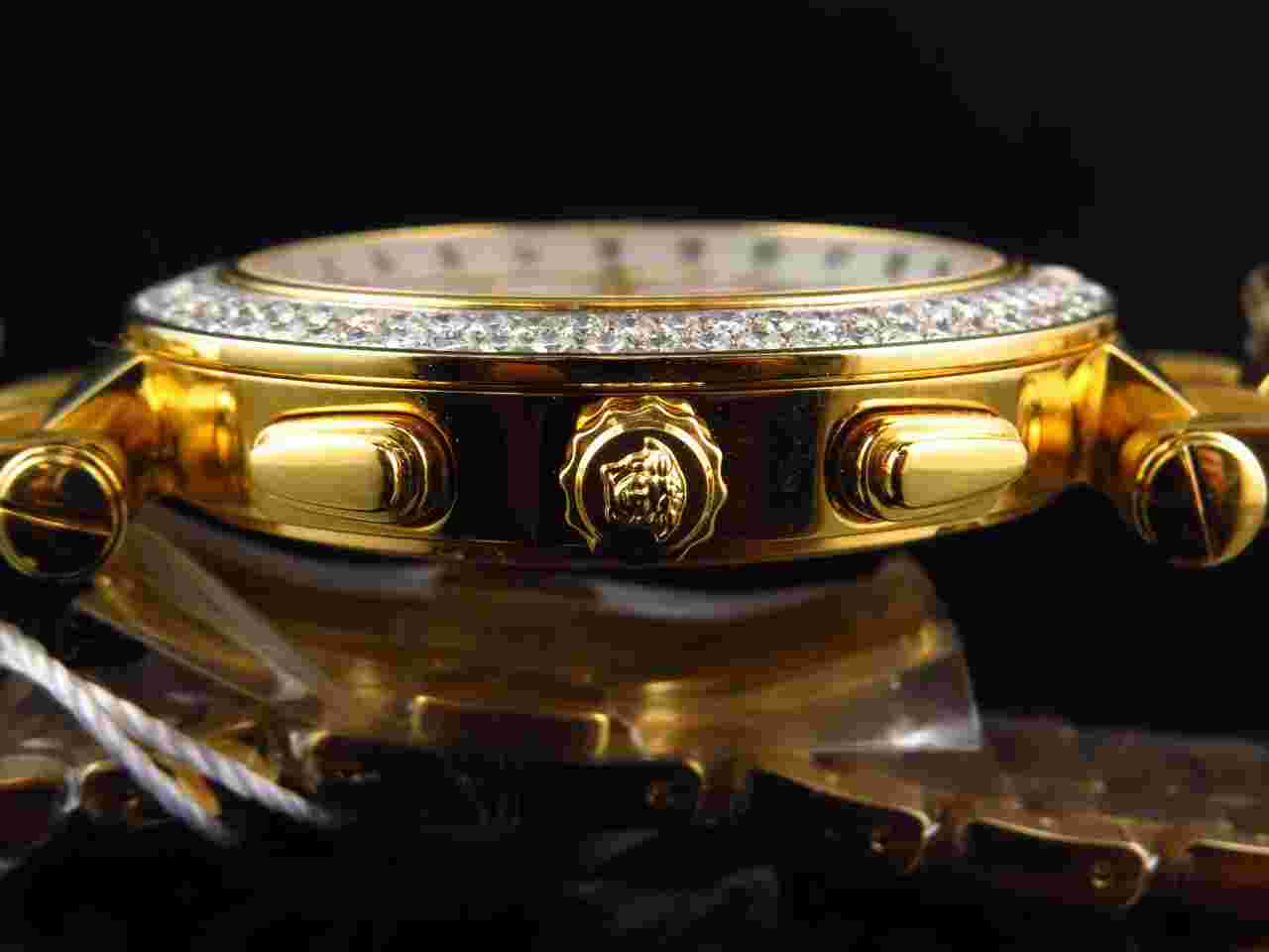 Versace Men's 29G70D001 S070 "V-Race" Stainless Steel Watch with Diamonds (5 Ct)