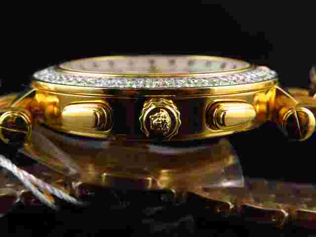 Versace Men's 29G70D001 S070 "V-Race" Stainless Steel Watch with Diamonds (5 Ct)