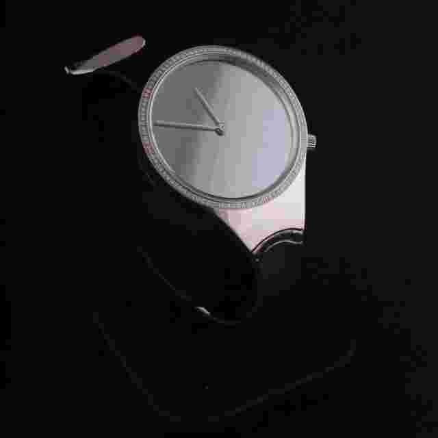 Georg Jensen Bangle Watch # V3L-ST01. Mirror. Diamonds. Ladies. Vivianna Torun.