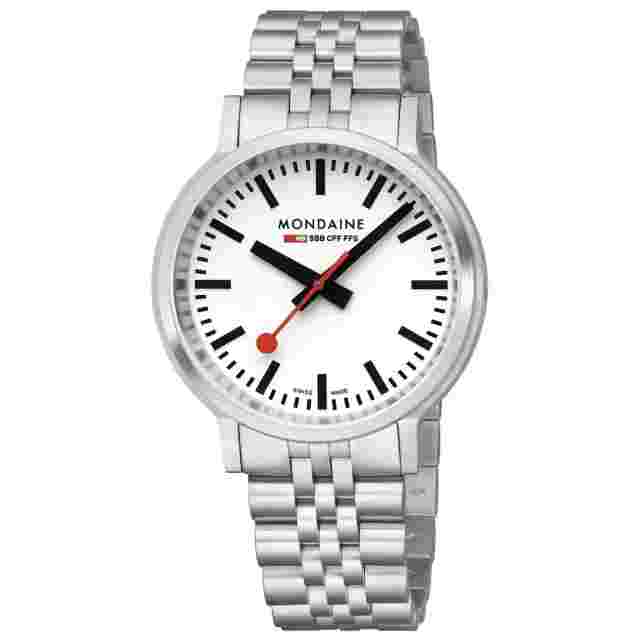 Mondaine MST.4101B.SJ.2SE STOP2GO Stainless Steel Men's Quartz Wrist Watch