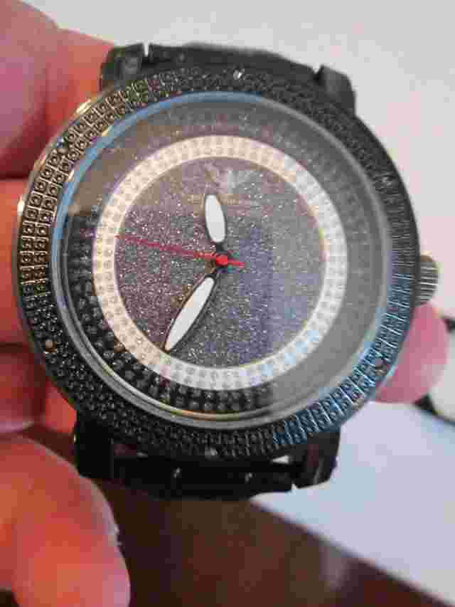 DIAMOND KING WATCH 6 AUTHENTIC DIAMONDS ON BEZEL EXTRA BAND 50mm CASE