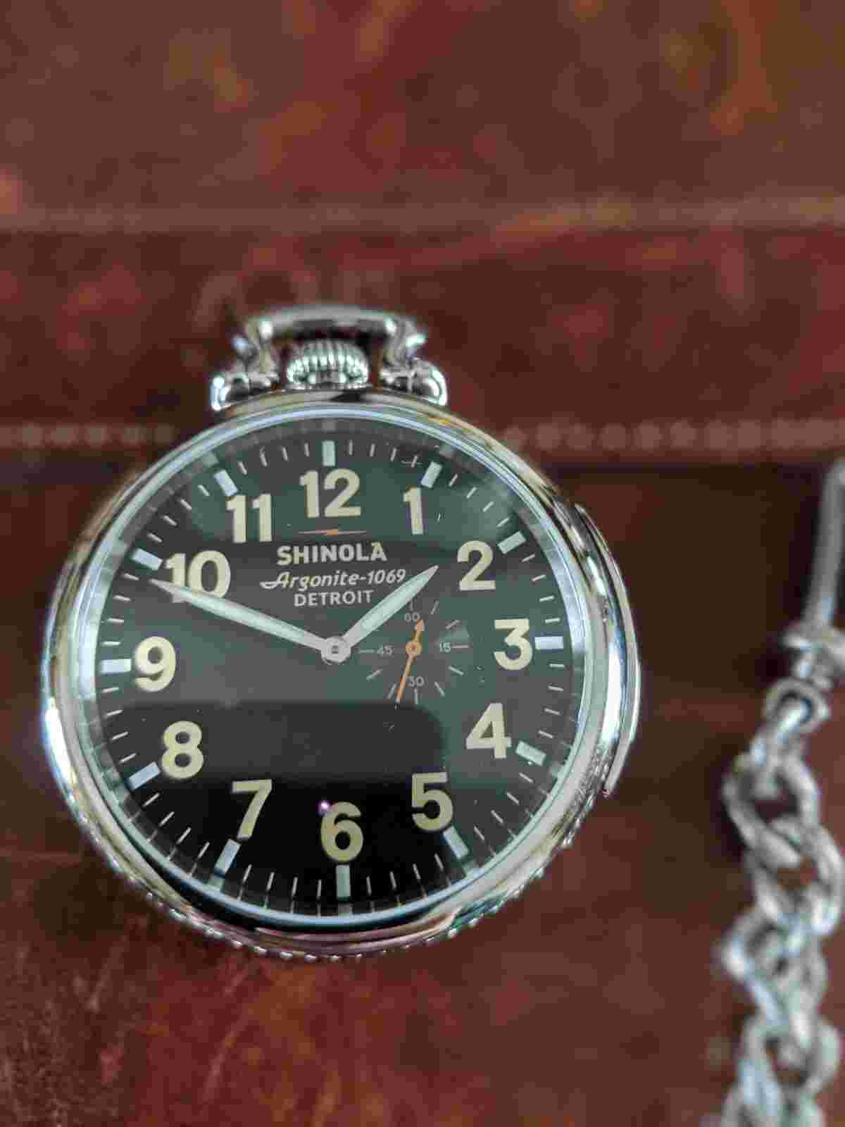 Shinola Pocket Watch Henry Ford Limited Edition Full Set  49mm Working