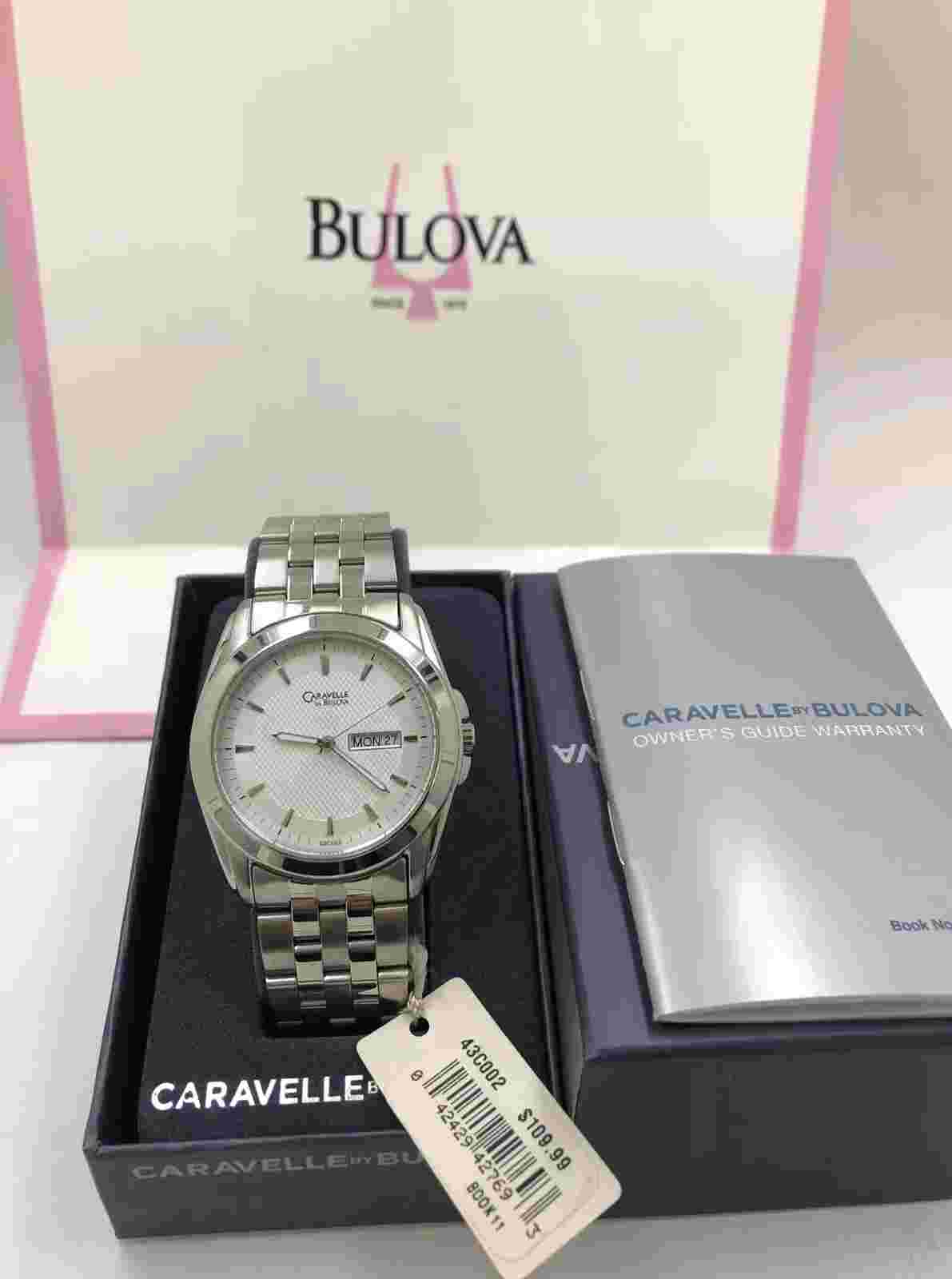 Caravelle  by Bulova Men's Wrist Watch 43C002 Day/Date New In Box w/Tag’s