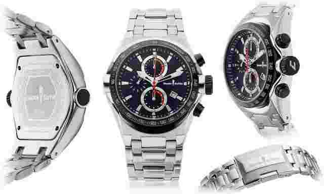 NEW Studer Schild 1239M-BLU Men's Sabin Blue Dial Steel Link Watch chronograph