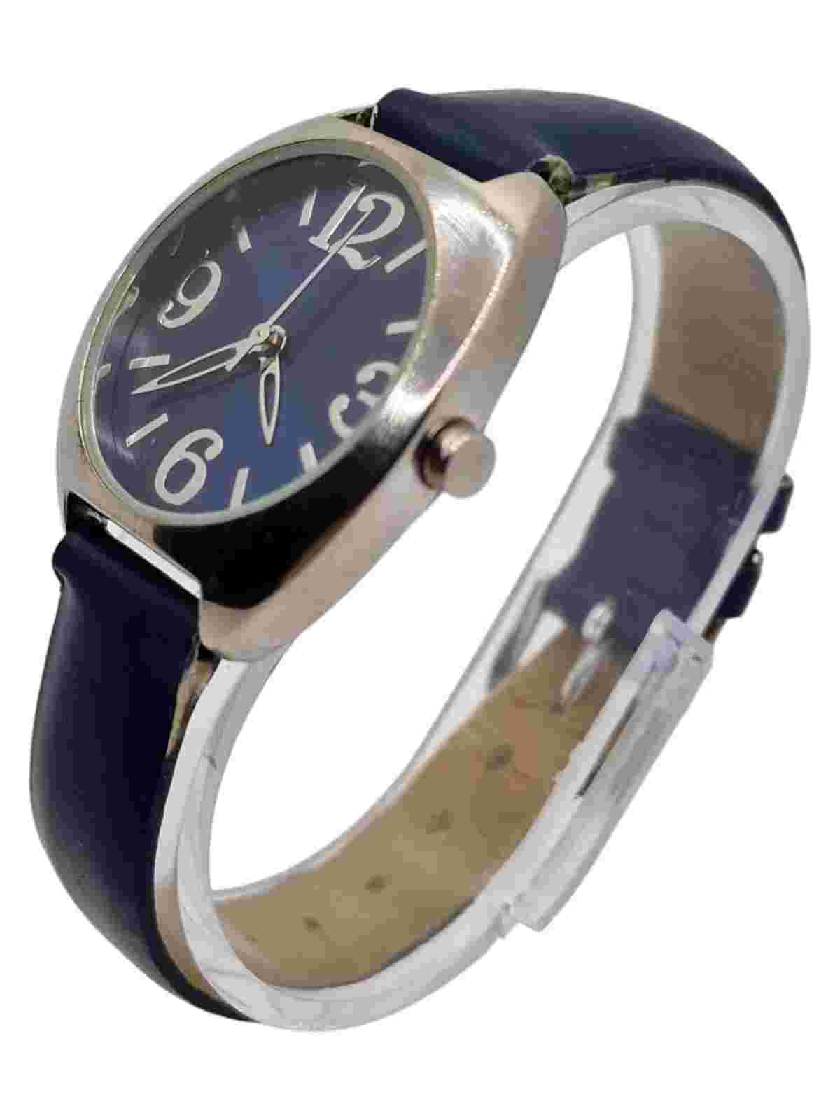 Ladies M&S Quartz Watch. Blue Dial And Strap, Ne Battery Fitted