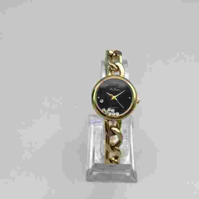 Vintage Le Baron Watch Women 24mm Gold Tone Floating Crystals New Battery 6.25"