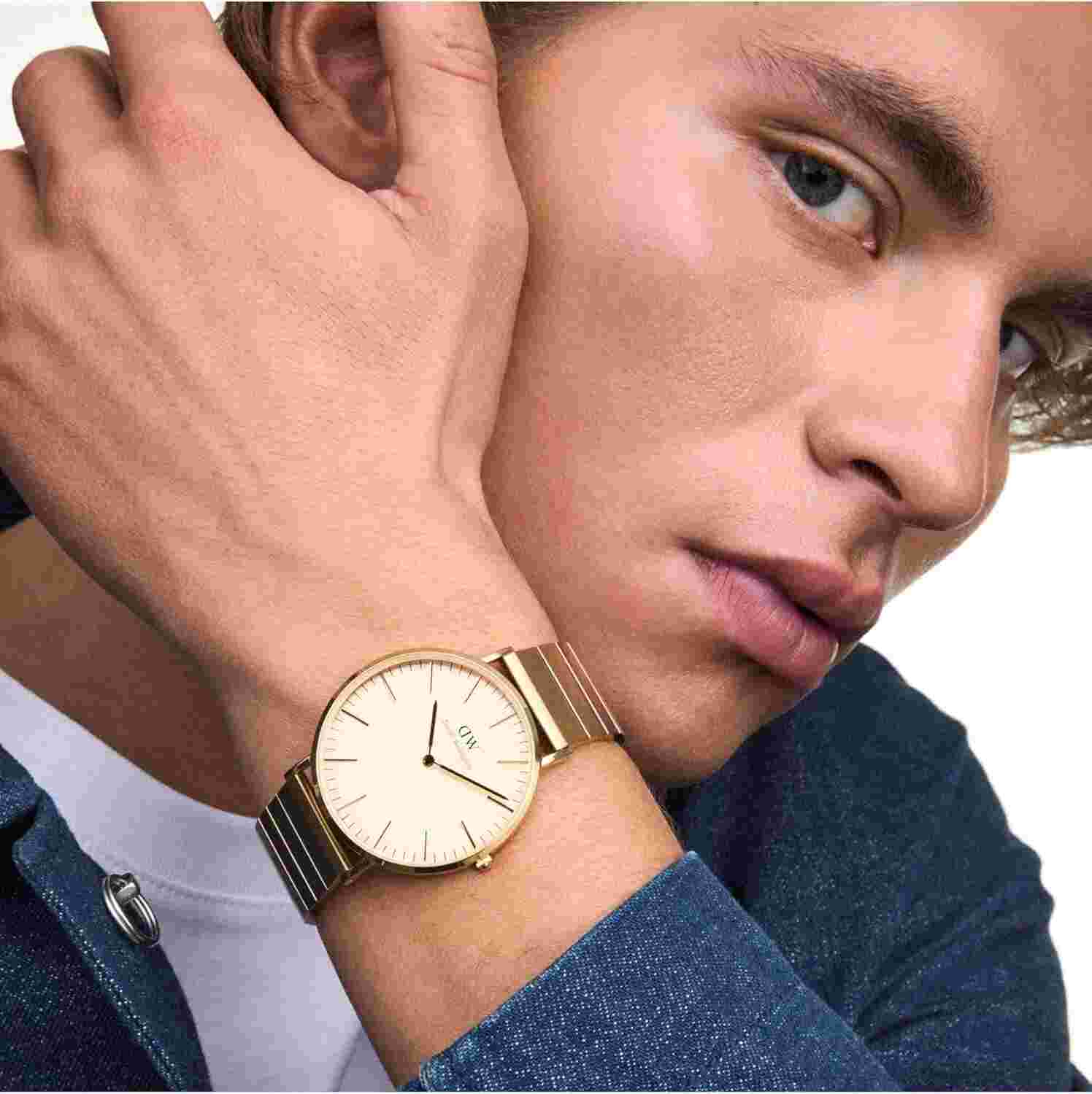 Daniel Wellington Watch Classic Piano Link Gold Unitone DW00100779 Men's