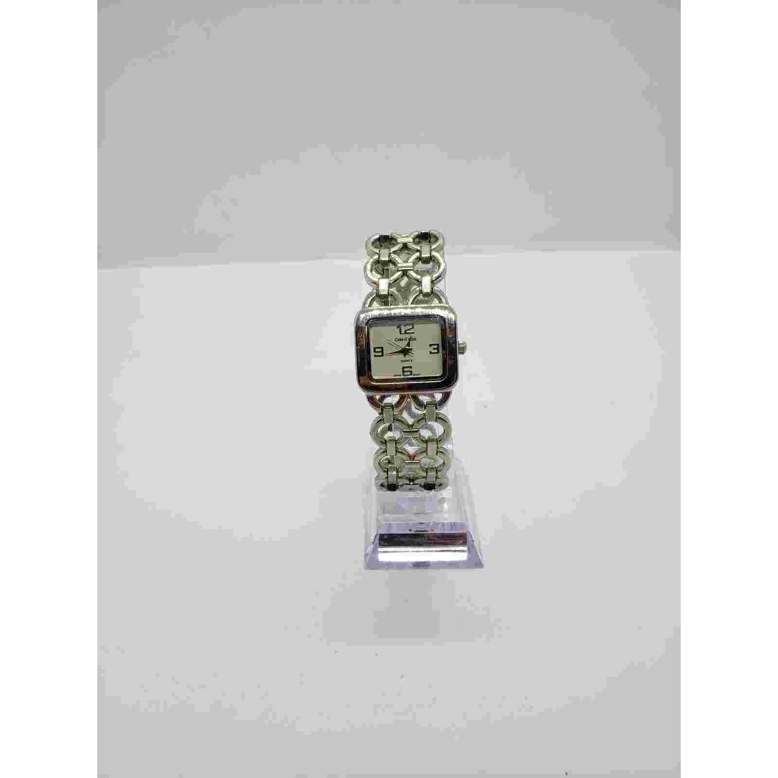 Cote d' Azur women's silver watch. Square face.