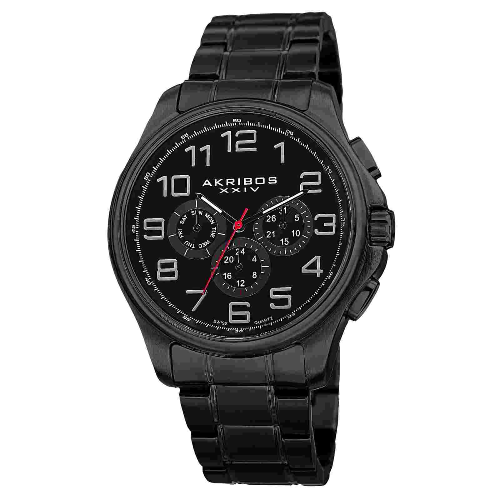 Men's Akribos XXIV AK748 Swiss Multifunction Stainless Steel  Bracelet Watch