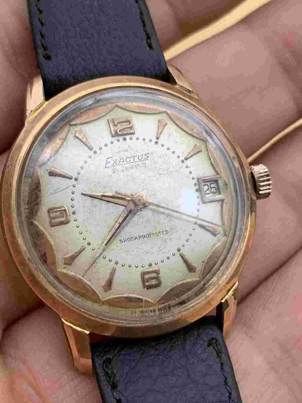 exactus 21 jewels SHOCK PROTECTED Men's Mechanical Watch Vintage