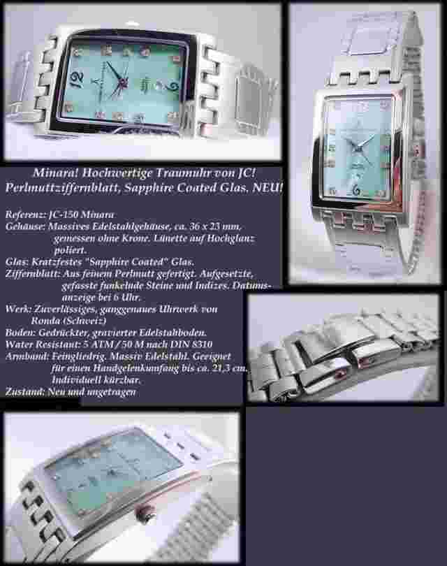 Jacques Cantani Jewelry JC-140 Watch Pretty Mother-of-Pearl Dial Rarity Unisex