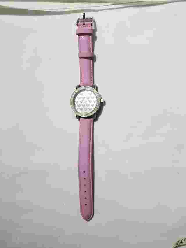 Pink Silver Hearts Super Techno Watch Rare Model Good Condition