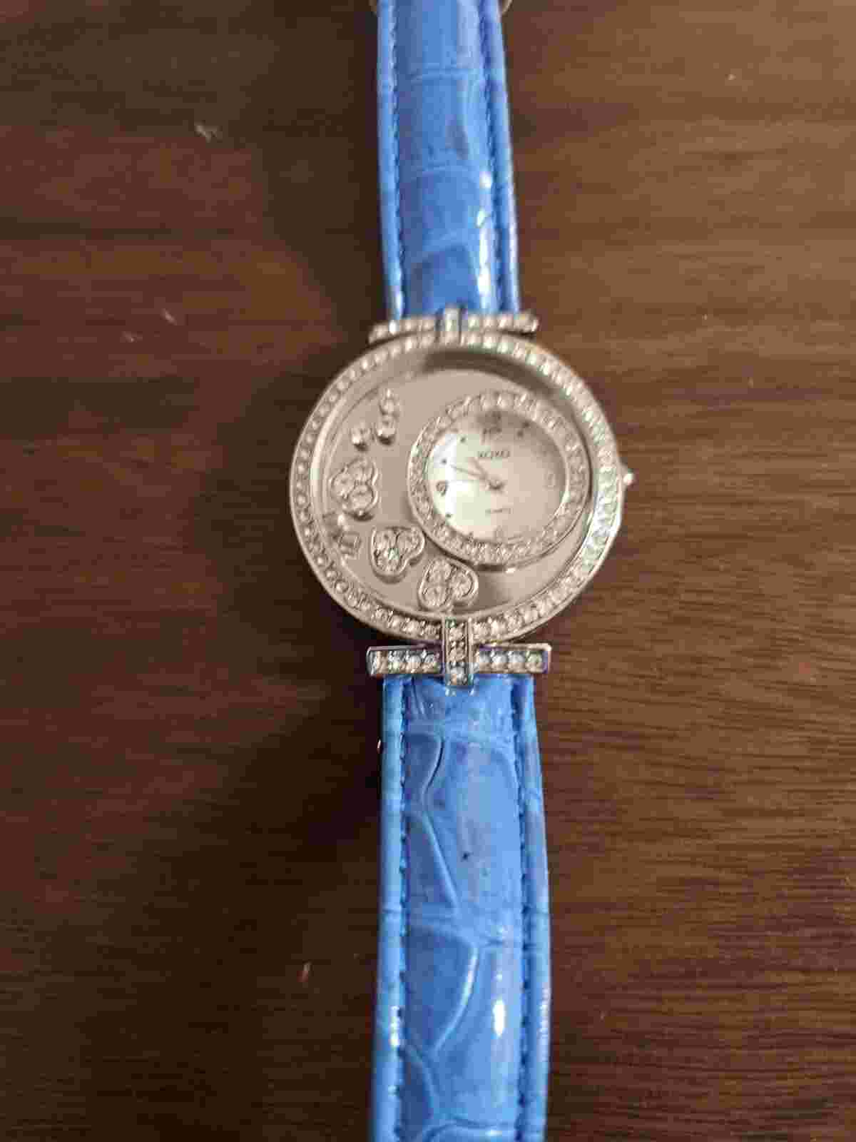 Ladies' XOXO Analog Embellished Floating Hearts Silvertone Fashion Watch