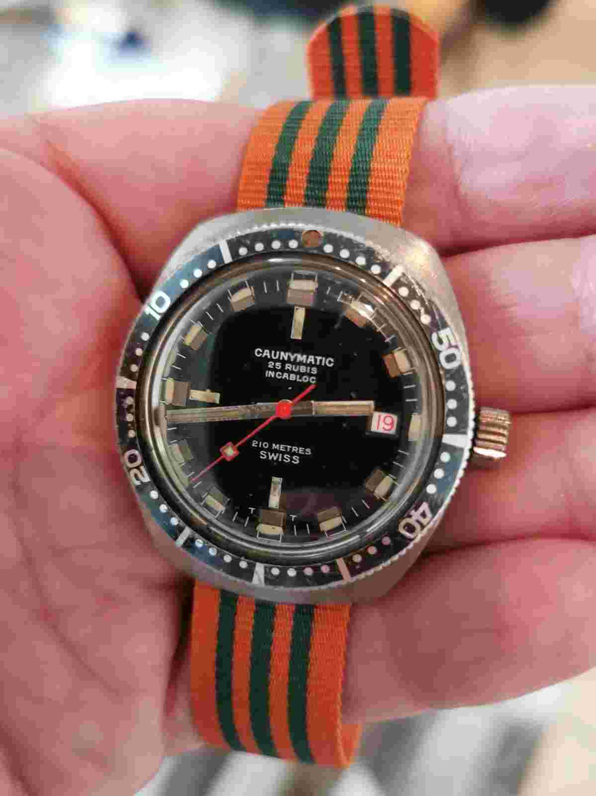 Cauny Caunymatic Calendario Vintage Diver Automatic Men's Dive Watch