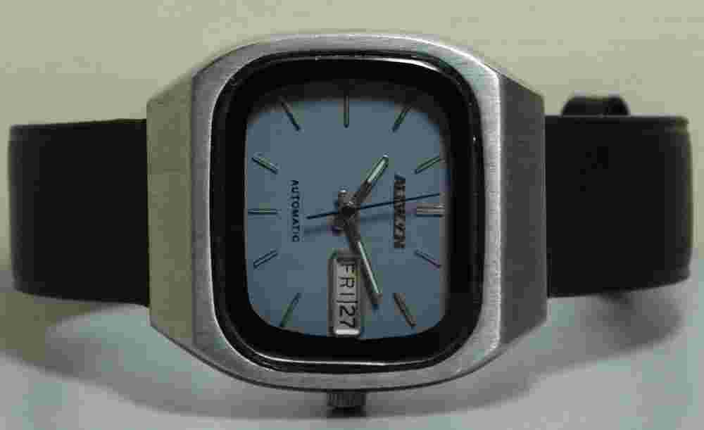 Vintage Allwyn Automatic Day Date Steel Mens Wrist Watch R723 Old Used Antique