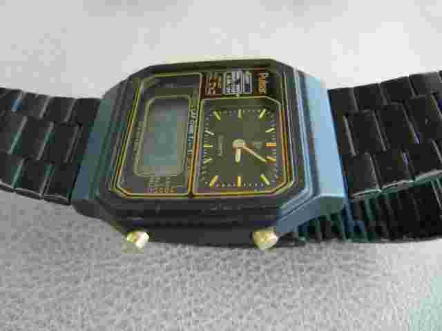 VERY RARE PULSAR (by Seiko) Analog & LCD Display Black Watch Y651-5140 / 5120NT