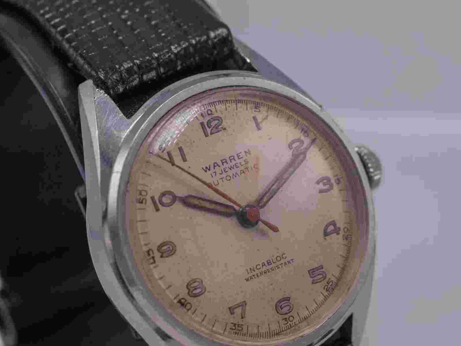 1950s Pierpont Warren Bidynator Men's 30mm SS Automatic Military Style Watch