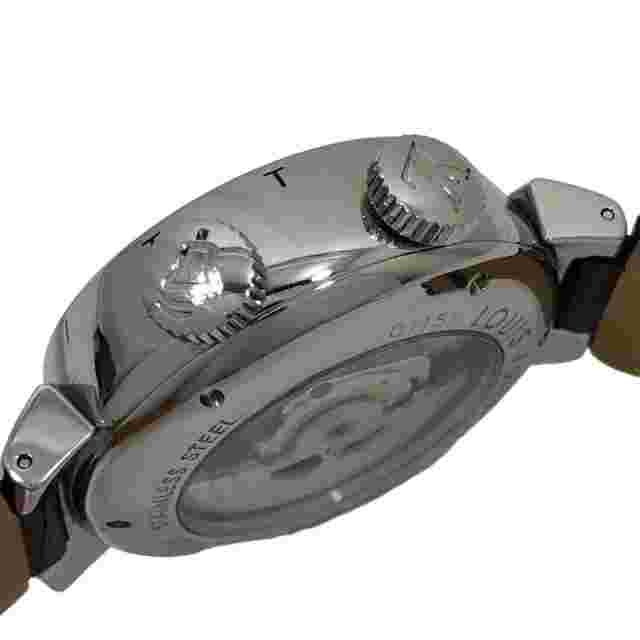 LOUIS VUITTON Tambour Reveille GMT Q1151 Brown Dial Watch Men's Used Automatic