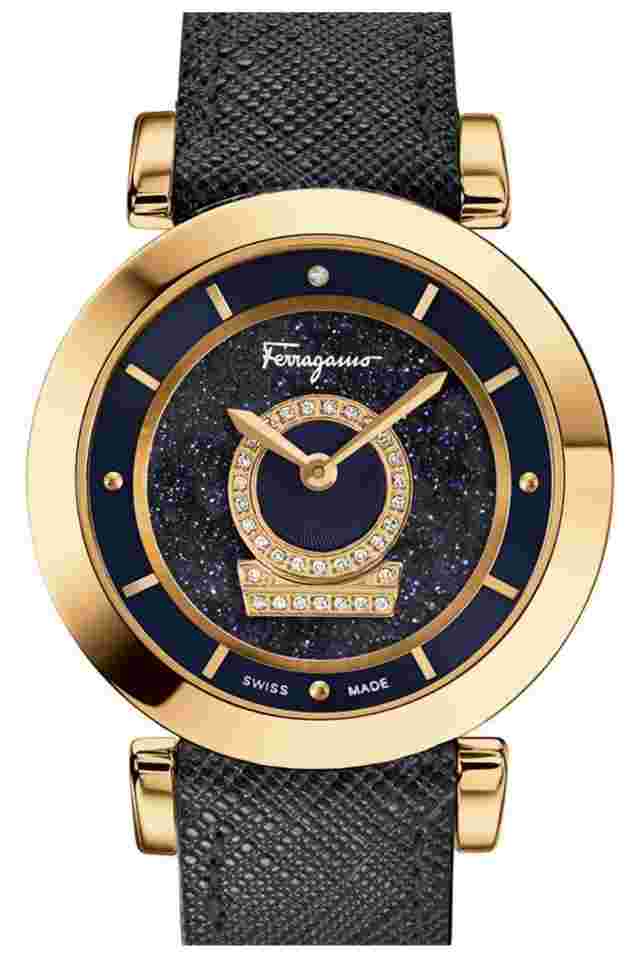 Salvatore Ferragamo Minuetto Calskin Diamond Watch