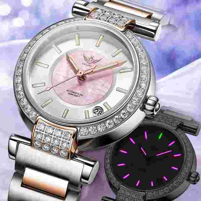 YELANG Women Luxury Watch Ladies Automatic Mechanical Wristwatch Luminous MOP