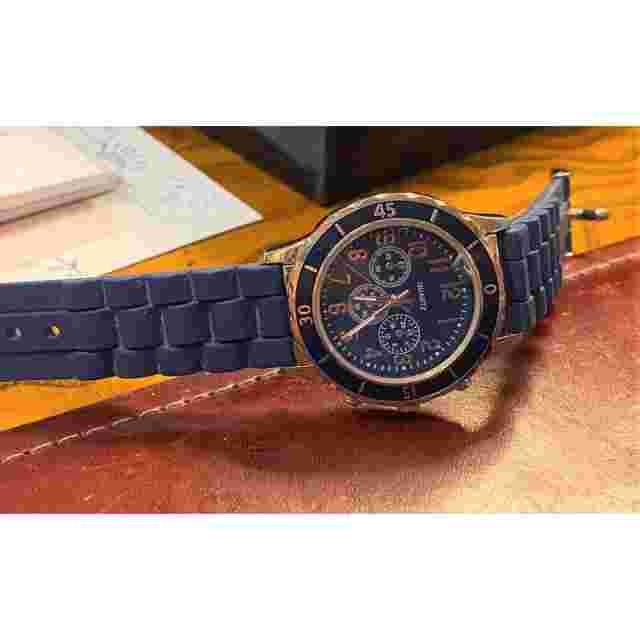 Women's 38mm Rose Gold Tone and Blue Aeropostale Watch, Resin Band