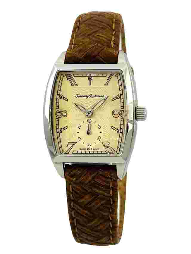 Tommy Bahama TB2086  SILVER PALM Ladies PINEAPPLE Dial Amber/Brown Leather Strap