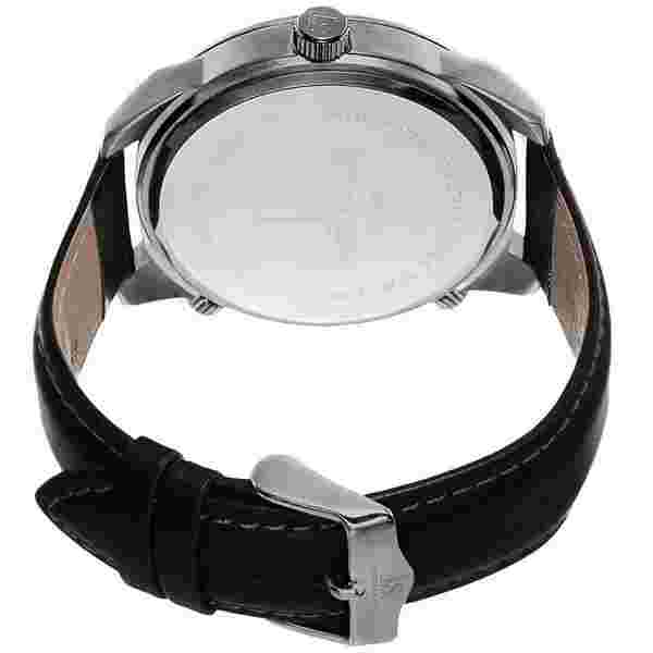 Joshua & Sons Men's JS88GN Silver Triple Time Zone Quartz Watch With Green Accen