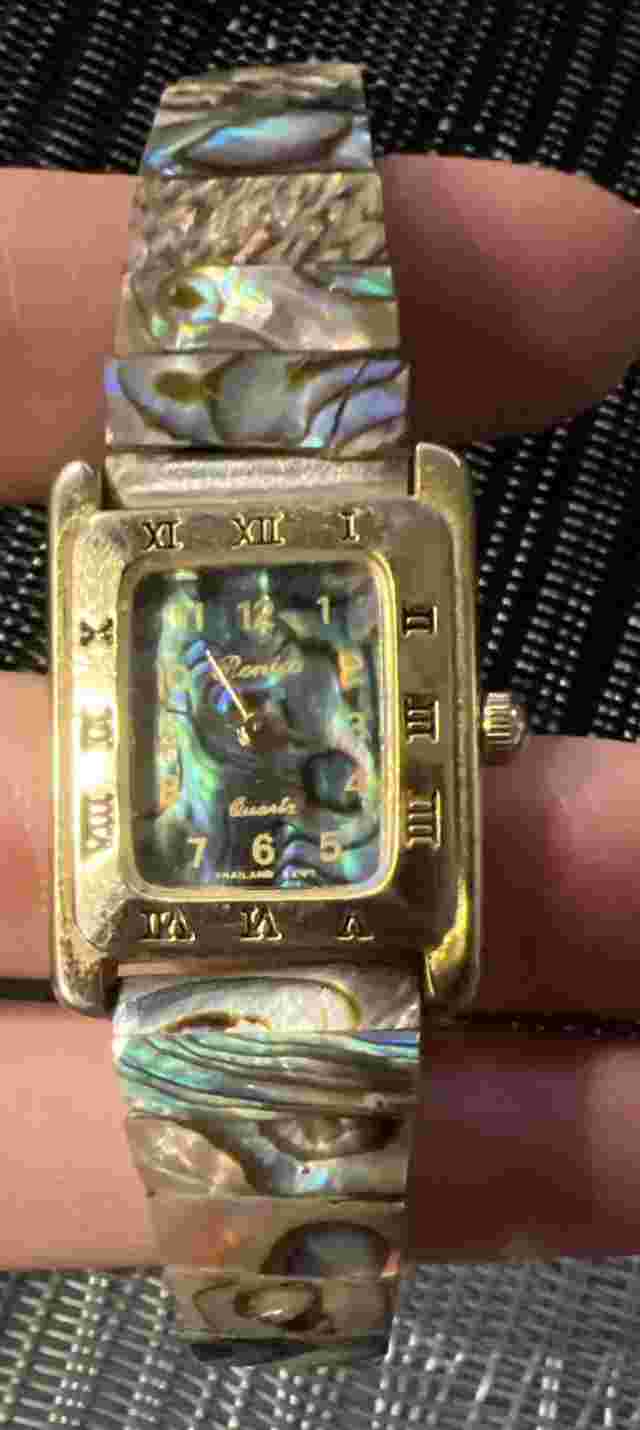 Ronica quartz stretch Bracelet watch Stainless Steel/Mother Of Pearl Gold Tone
