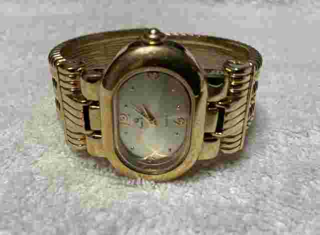 ✨ Ladies Gold-Tone Premier Designs Hinged Cuff Wrist Watch “8071 Shauna”
