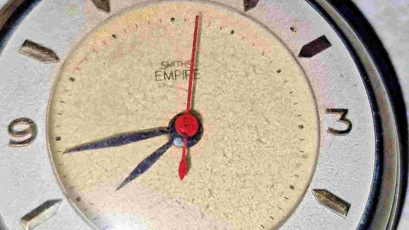 VINTAGE  SMITHS EMPIRE CREAM FACED POCKET WATCH