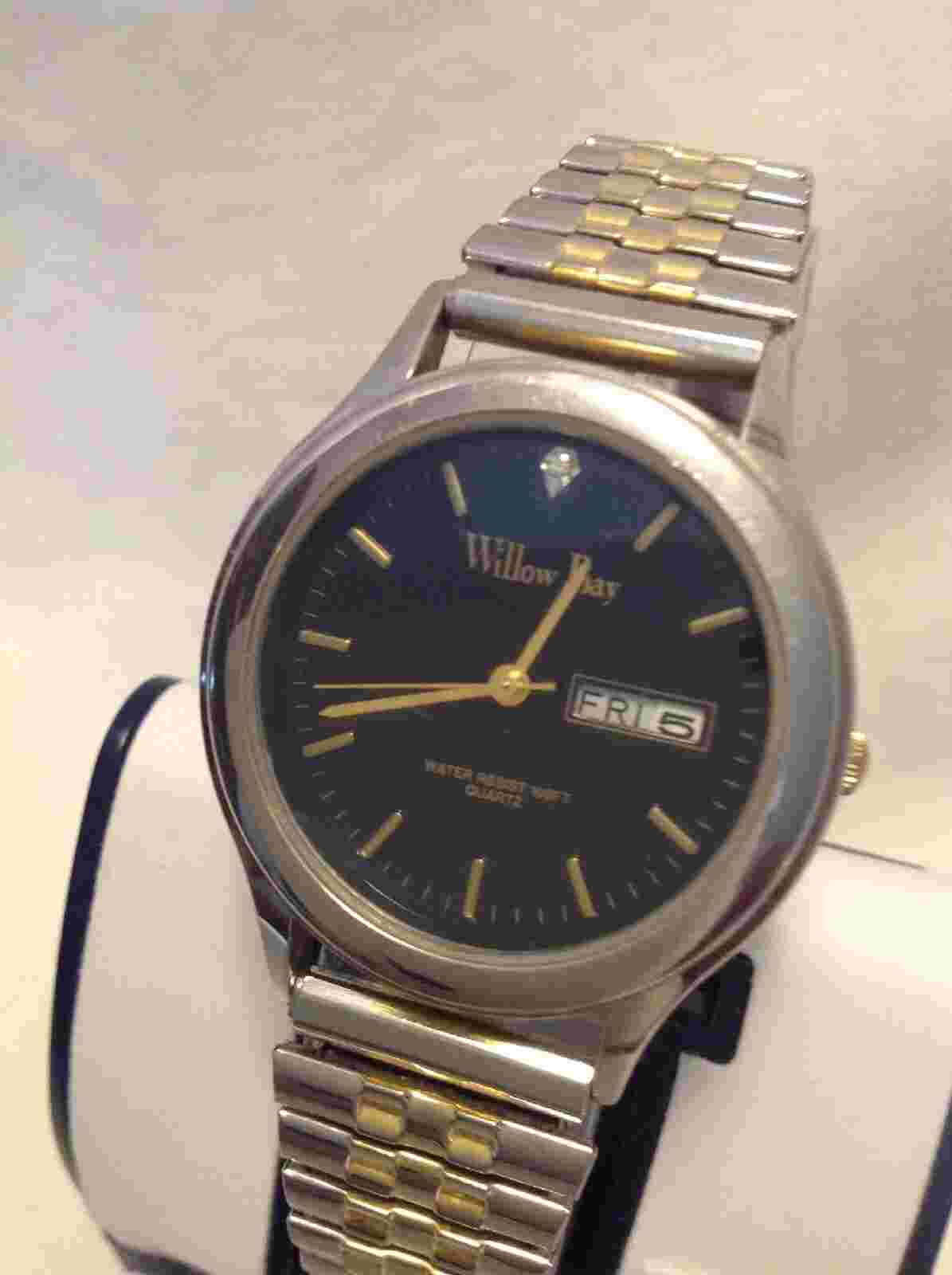 Men's Quartz Wristwatch Willow Bay By Benrus Day/Date Water Resistant-Works