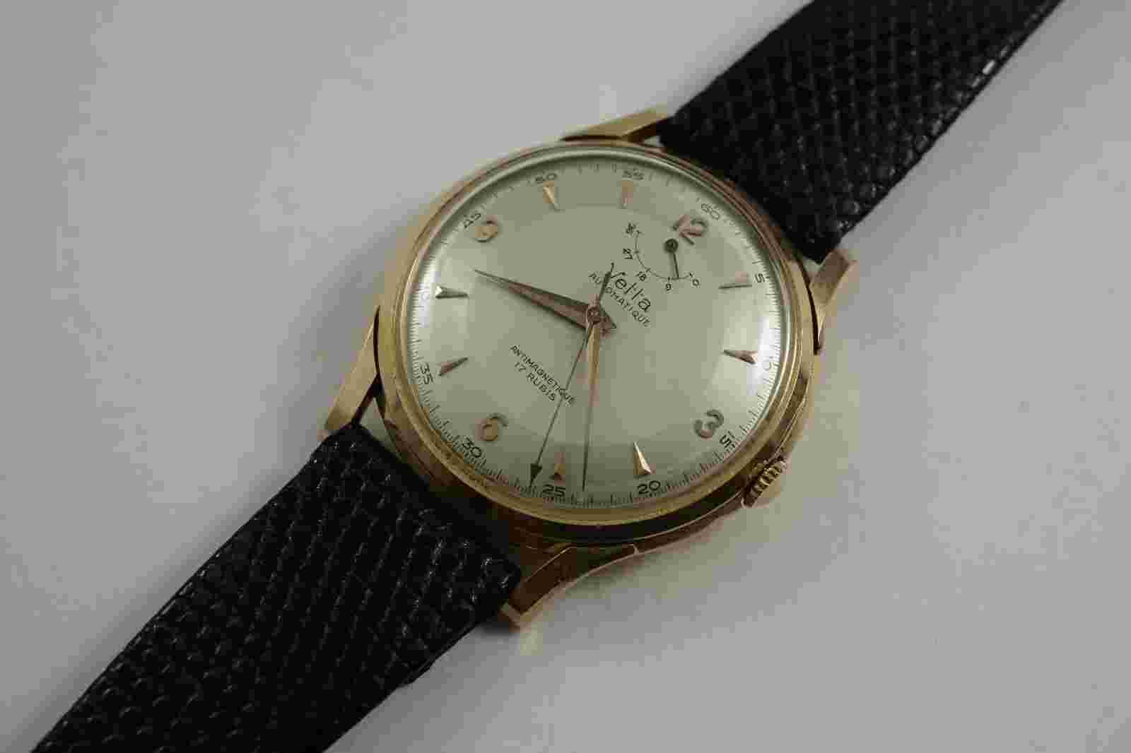 VETTA UP DOWN POWER RESERVE 18K ROSE GOLD VINTAGE AUTOMATIC DATES 1950'S BUY NOW