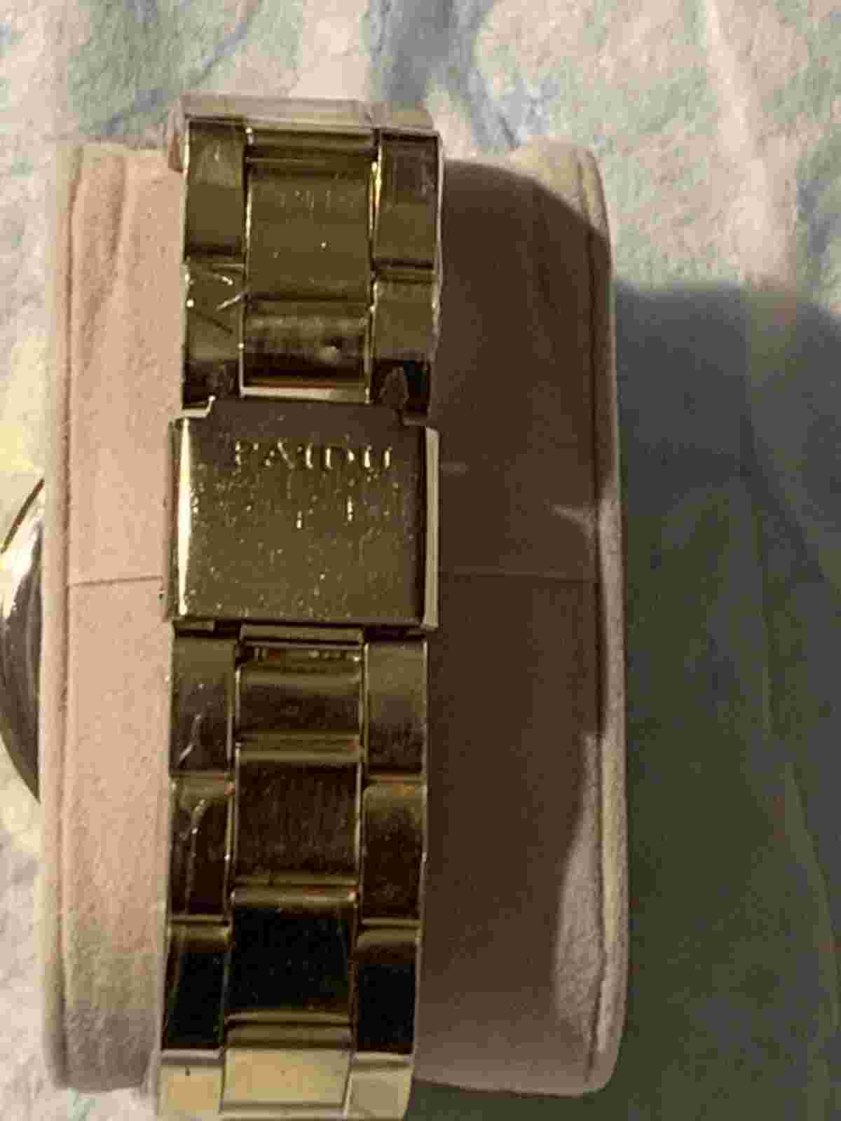Men Paidu Bracelet Watch size(8.5) Gold Tone Color Need A New Battery