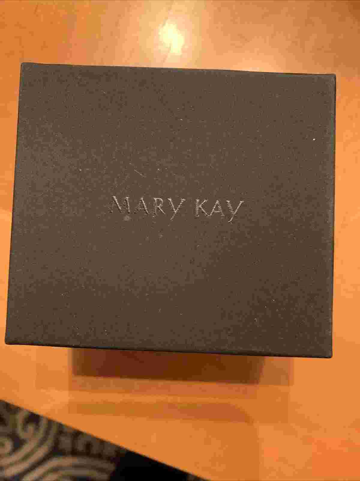 Mary Kay Watch Women Silver Tone Rectangle Dial Black Band- Brand New!