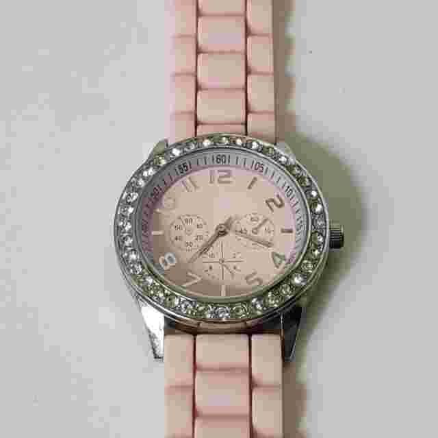 DARICE Crystal Embellished Silicone Band Watch