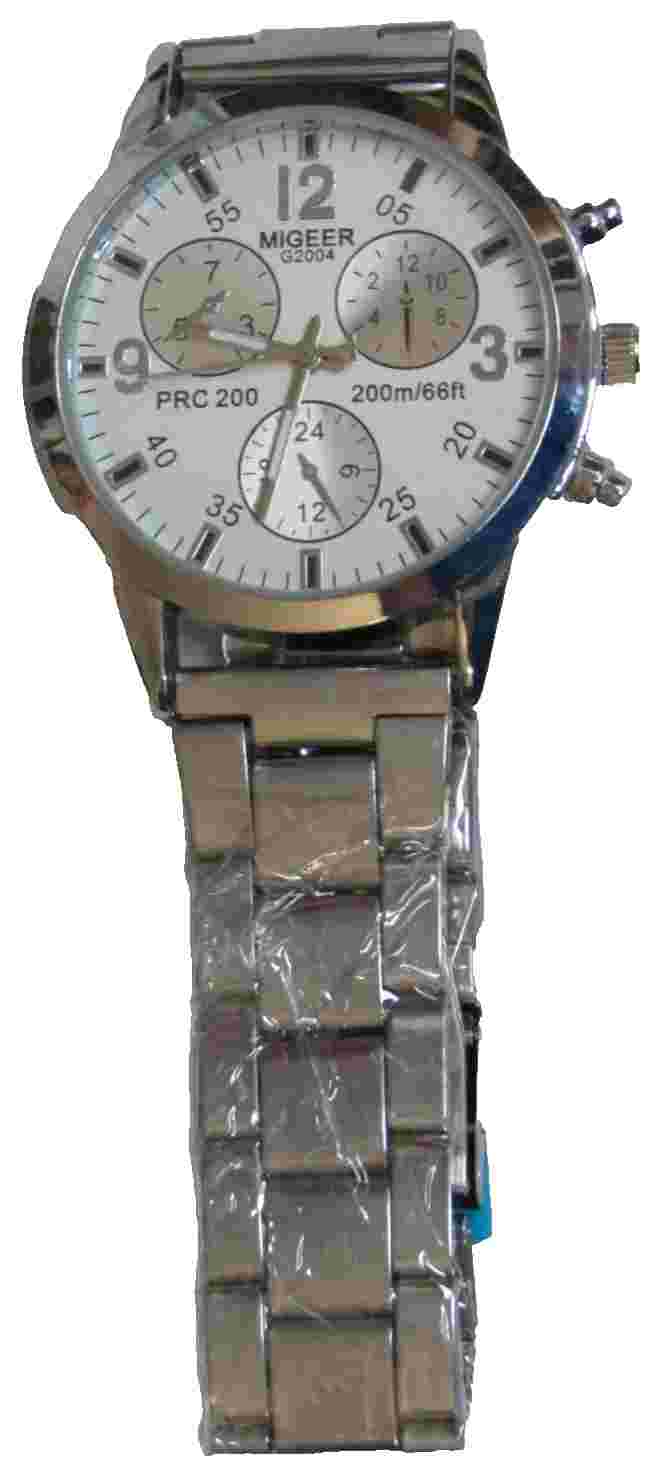 Wristwatch "MIGEER" Quartz, Silver Colour +White Face. Stainless Back. Free Post