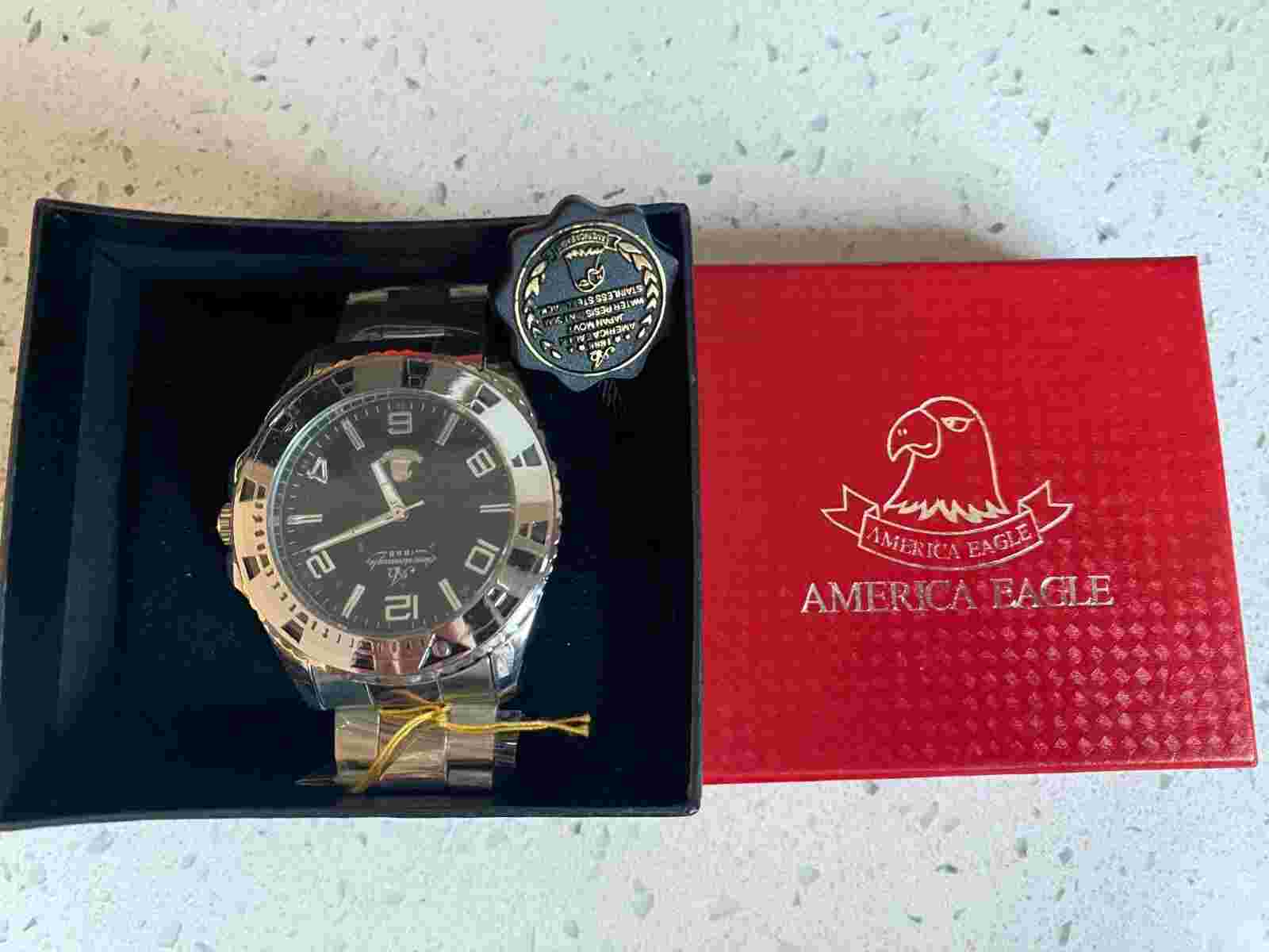 American Eagle Unisex Silver Standard Watch New Battery NIB Ship Fast