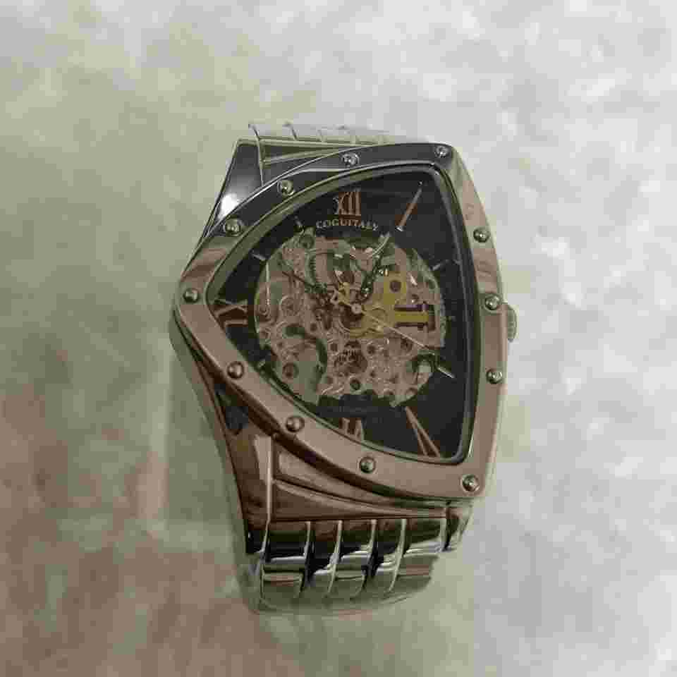 Grade Cogu Triangle Case Automatic Watch Open Heart Back Skeleton